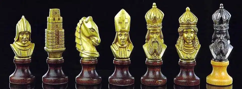 Jeu d'Echecs "Moncada" en Bois et en Métal