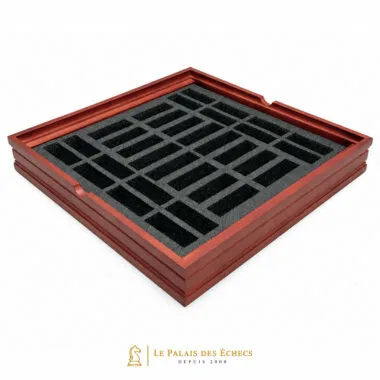 Compartiment de rangement en mousse alvéolée pour pièces d'échecs, vue détaillée
