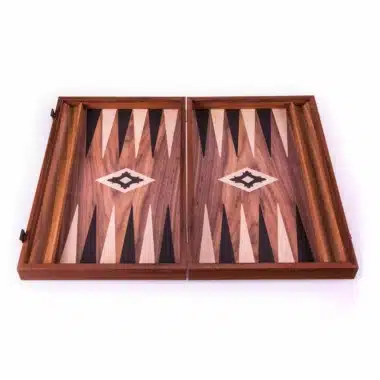 Backgammon Bois stratifié Effet Noyer avec Supports Latéraux