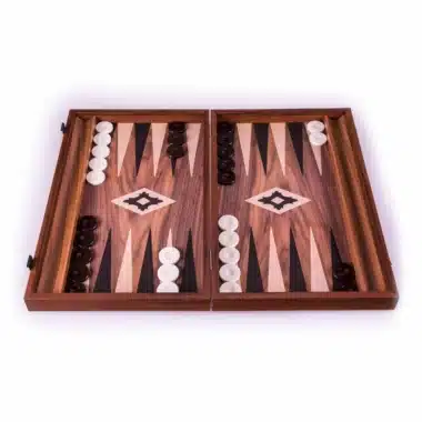 Alternative view of Backgammon Bois stratifié Effet Noyer avec Supports Latéraux