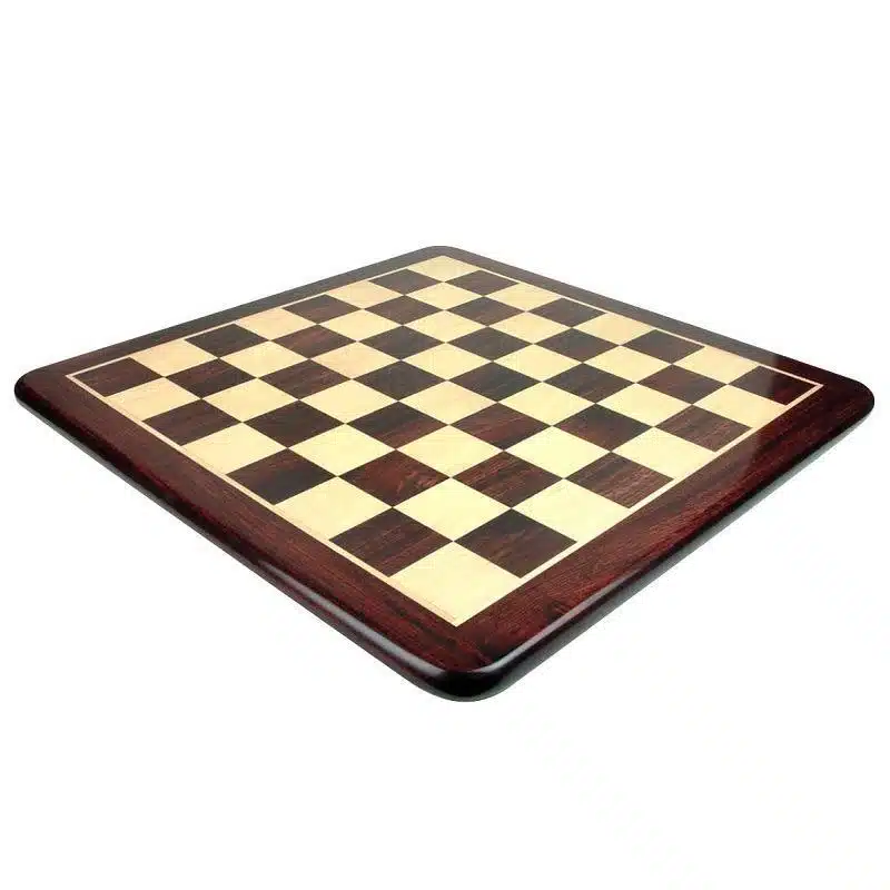 Ensemble Staunton Pro Echiquier en Bois de Rose Doré et d'Erable & Jeu d'Echecs en Racine de Palissandre (Bois de Rose Sang) – Image 3