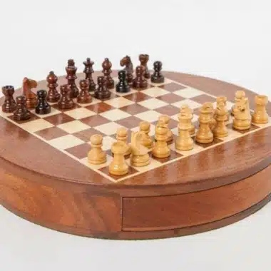 Ensemble Magnétique de Voyage Rond avec Tiroir de Rangement en Bois