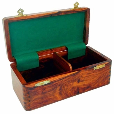 Coffret de Rangement en Bois de Rose Doré pour Jeu d'Echecs en Bois (Hauteur de Roi = 7 cm)