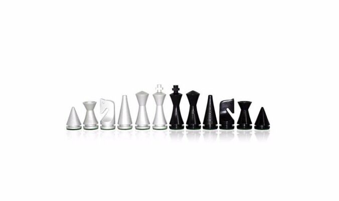 Jeu D'échecs En Bois Laqué Noir Magnétique - Format Voyage Avec étui - Occasion