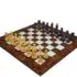 Ensemble Garvi Luxe Echiquier en Racine de Noyer Foncé Laqué & Jeu d'Echecs en Bois de Rose