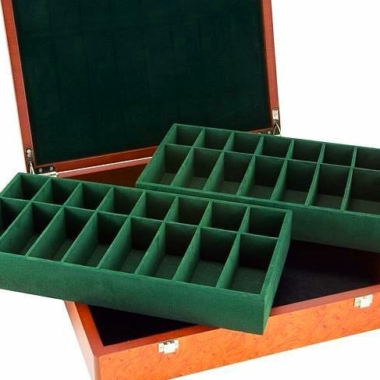 Mallette de Rangement en Bois Jeu d'Echecs en Bois (Hauteur de Roi =10 cm; Diamètre base de Roi max = 4,2 cm)