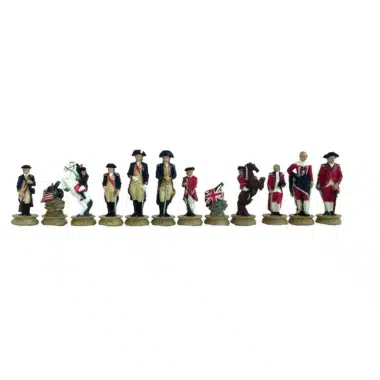 Ensemble Révolution Americaine Echiquier en Similicuir avec Compartiment de Rangement & Jeu d'Echecs en Etain – Image 5