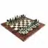 Ensemble Napoleonien Echiquier en Bois d'Orme et de Bruyère et Jeu d'Echecs en Etain