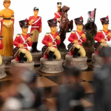 Ensemble Bataille de Waterloo III, détail des soldats rouges anglais et du cavalier