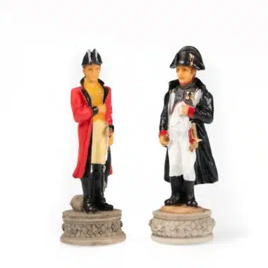 Ensemble Bataille de Waterloo III, pièces du roi anglais et de Napoléon côte à côte