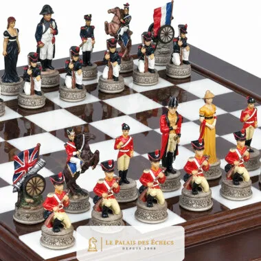Pièces Bataille de Waterloo en détail, soldats et drapeaux peints à la main
