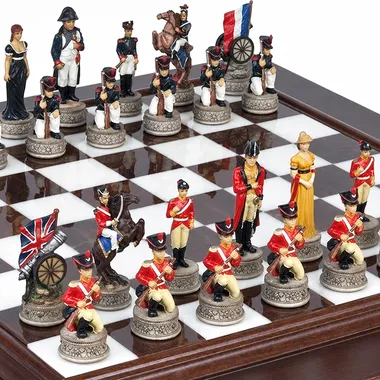 Pièces Bataille de Waterloo en détail, soldats et drapeaux peints à la main