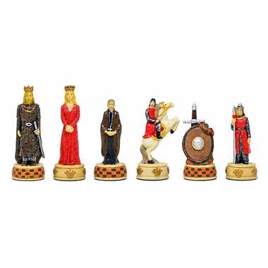 Pièces d'échecs en résine Angleterre vs Écosse, six figurines peintes détaillées