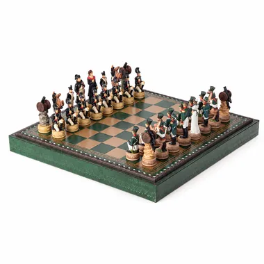 Ensemble Napoléon Campagne de Russie IV, vue d'ensemble en angle de l'échiquier garni