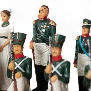 Détail du roi officier à cachemire et des soldats pièces en arrière-plan