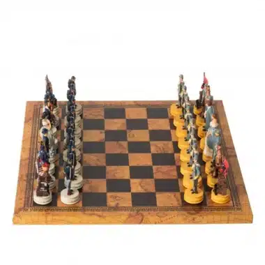 Alternative view of Ensemble Guerre de Sécession II Echiquier en Similicuir Carte du Monde et Pièces d'Echecs Guerre de Sécession
