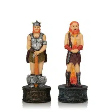Ensemble Viking II Echiquier Coffret en  Similicuir et Jeu d'Echecs Peint à la Main – Image 8