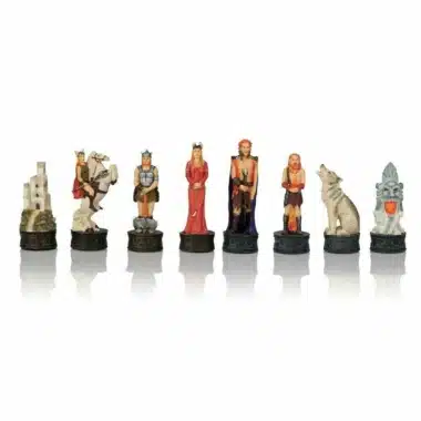 Ensemble Viking II Echiquier Coffret en  Similicuir et Jeu d'Echecs Peint à la Main – Image 5