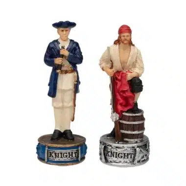 Cavaliers pirate et soldat, pièces peintes à la main du jeu d'échecs Pirates III