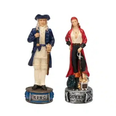 Ensemble Pirates Echiquier en Similicuir et Jeu d'Echecs en Résine – Image 7