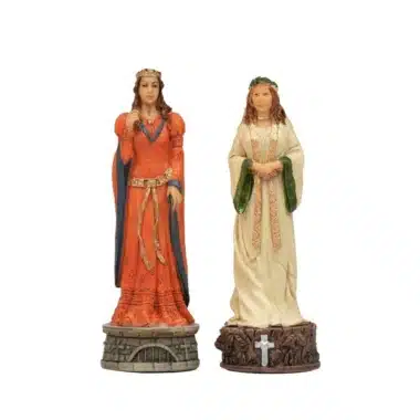 Ensemble Robin des Bois Echiquier en Similicuir & Jeu d'Echecs en Résine Peint à la Main – Image 12