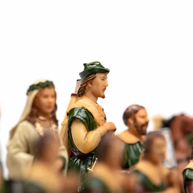 Pièces Robin des Bois en résine peinte, détail des archers et de la dame