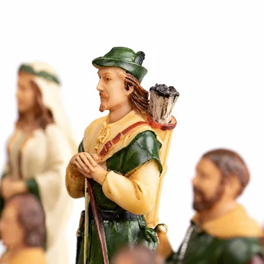 Pièce Robin des Bois en résine peinte à la main, détail du personnage