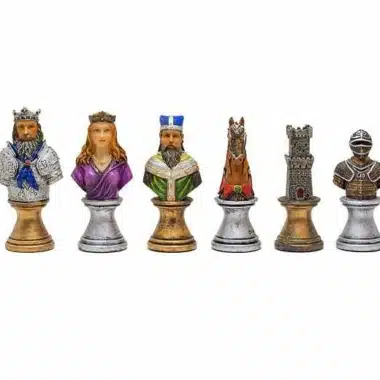 Jeu d'Echecs en Résine Peint à la Main"Buste Médiéval"