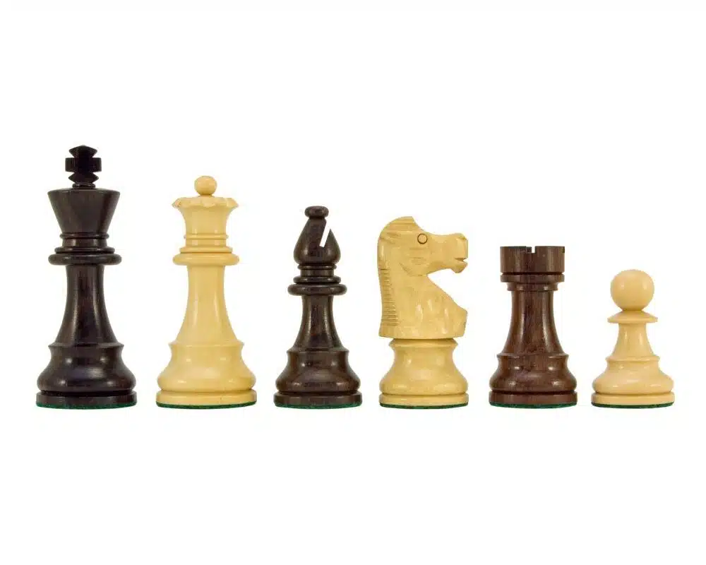 Ensemble French Knight III Echiquier en Bois de Rose et d'Erable & Pièces d'Echecs en Bois de Rose – Image 6