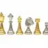 Jeu d'Echecs en Métal Plaqué Or et Argent "Classic Flower"