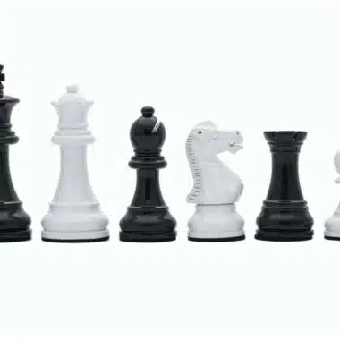 Jeu d'Echecs "Staunton Classique" en Bois Laqué Noir et Blanc