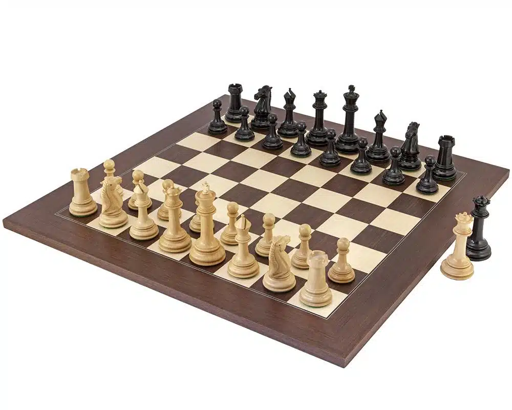 Ensemble Parthenon II Echiquier en Bois de Rose et Erable & Jeu d'Echecs en Bois d'Ebène
