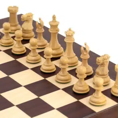 Ensemble Windsor Montgoy Echiquier et Jeu d'Echec en Bois de Rose Doré et Racine de Palissandre – Image 3