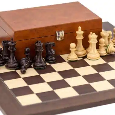 Ensemble Windsor Montgoy Echiquier et Jeu d'Echec en Bois de Rose Doré et Racine de Palissandre – Image 5