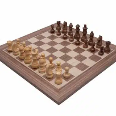 Ensemble Jeu d'Echecs Débutant II en Bois d'Acacia et Echiquier en Bois de Noyer