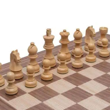 Ensemble Jeu d'Echecs Débutant II en Bois d'Acacia et Echiquier en Bois de Noyer – Image 4