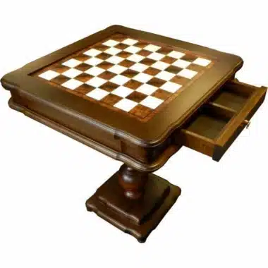 Alternative view of Table Classique Echiquier et Compartiment de Rangement en Bois de Bruyère et de Hêtre