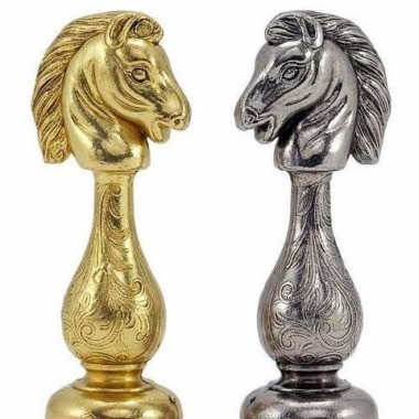 Jeu d'Echecs en Métal Plaqué Or et Argent 