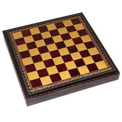 Ensemble Mignon Flower VIII Echiquier Rouge avec Rangement et Jeu d'Echecs en Métal – Image 10