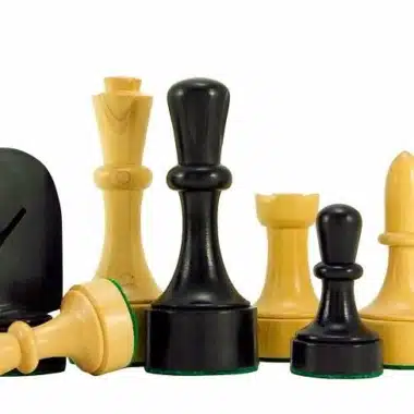 Jeu d'Echecs "Contemporain" en Bois de Buis Ebonisé