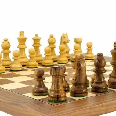 Ensemble Deluxe Petit Echiquier en Bois d'Erable et de Noyer & Jeu d'Echecs en Bois de Rose et Buis – Image 4