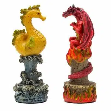 Jeu d'Echecs en Résine "Eau vs Feu"