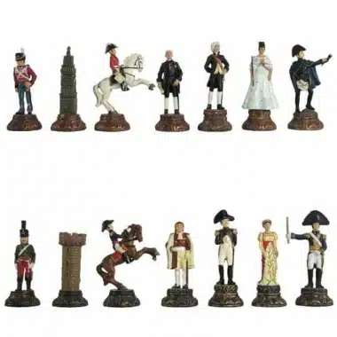 Jeu d'Echecs en Etain Peint à la Main Napoléon Waterloo – Image 3
