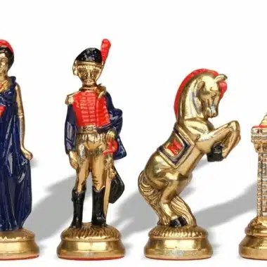 Alternative view of Jeu d'Echecs en Métal Peint à la Main Napoléon Waterloo
