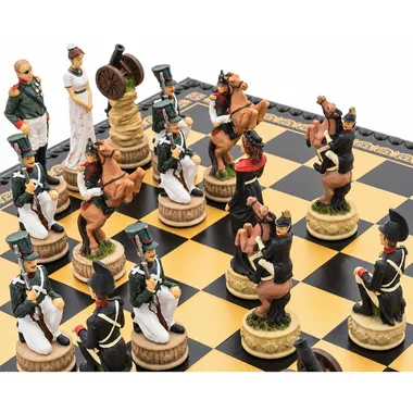Pièces en résine détaillées, cavaliers et artillerie sur l'échiquier