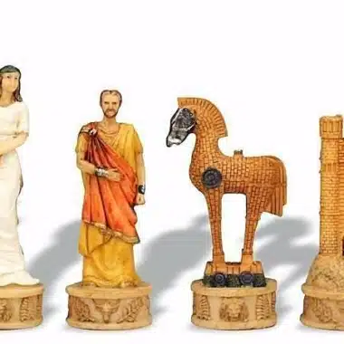 Jeu d'Echecs en Résine "La Guerre de Troie"