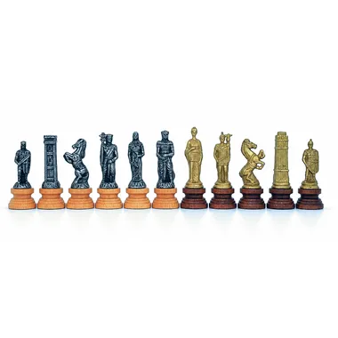 Jeu d'Echecs "Romains vs Barbares" en Bois et Métal