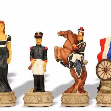 Alternative view of Ensemble Jeu d'Echec Historique Bataille de Waterloo et Echiquier en Bois de Rose avec Rangement
