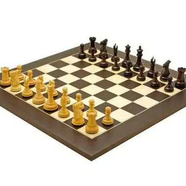 Ensemble Windsor III Echiquier en Bois de Wenge et Erable & Jeu d'Echecs en Bois de Rose