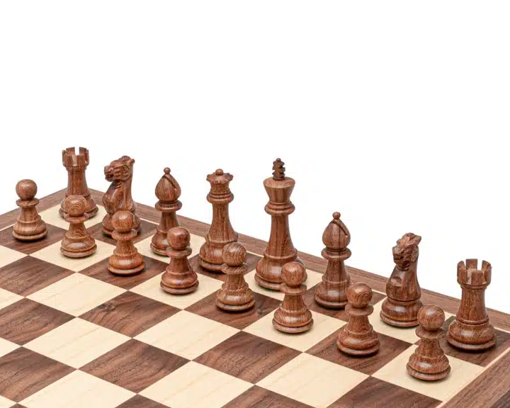 Ensemble Classic XVIII Jeu d'Echecs en Bois d'Acacia et Echiquier en Bois d'Erable – Image 2